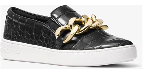 michael michael kors keaton crocodile embossed slip-on sneaker|Keaton Crocodile Embossed Slip.